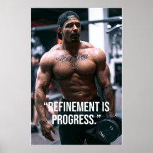 Póster de cita de fitness de progreso de refinamie