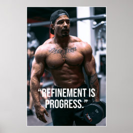 Póster de cita de fitness de progreso de refinamie