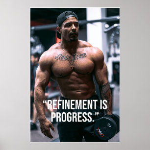 Póster de cita de fitness de progreso de refinamie