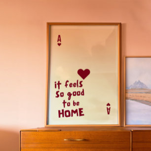 Póster de Cita de Hogar As de Corazones