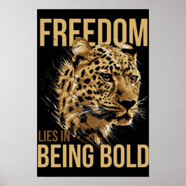 Póster de cita de leopardo Libertad radica en ser