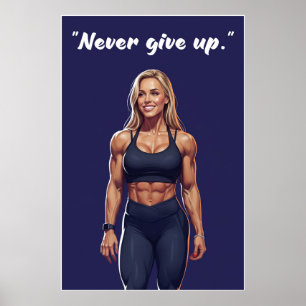 Póster de cita de motivación de fitness - Nunca te