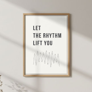 Póster de cita de música. Decoración motivacional