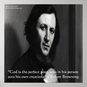 Póster de cita de Robert Browning Dios Poeta Perfe