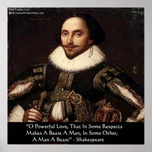 Póster de cita de Shakespeare "Oh Amor Poderoso" p
