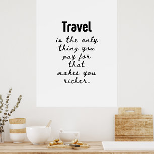 Póster de Cita de Viaje Inspirador Minimalista