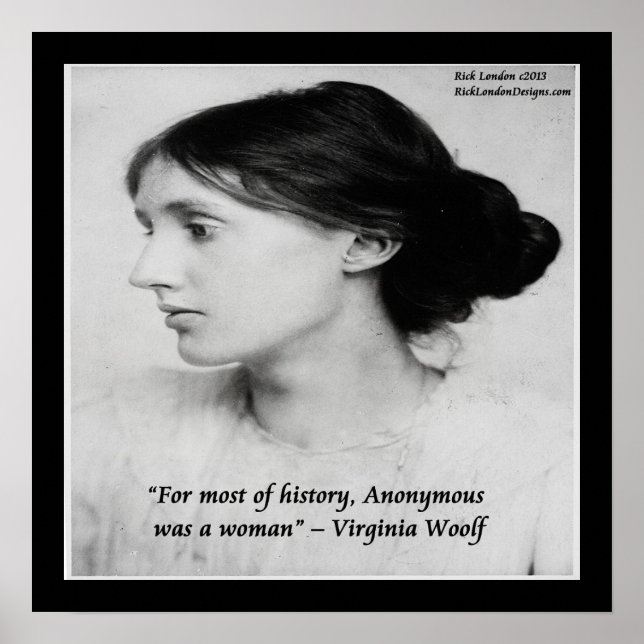 Póster de cita de Virginia Woolf Mujer fue anónima (Frente)