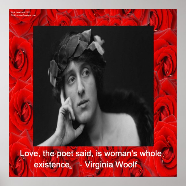 Póster de cita de Virginia Woolf y amor (Frente)