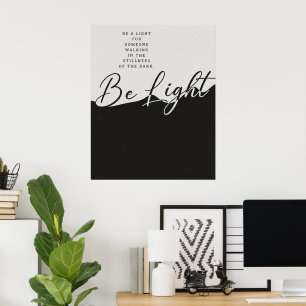 Póster de cita inspiradora en blanco y negro