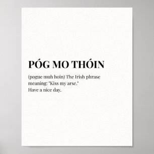Póster de cita irlandesa, Póster de Pog Mo Thoin