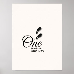 Póster de cita minimalista – “Un pequeño paso cada