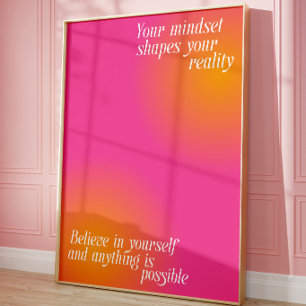 Póster de Cita Motivacional Rosa   Arte de Pared d
