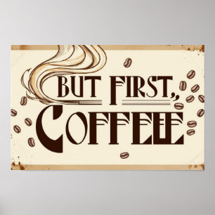 Póster de cita para amante del café con remolinos 