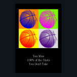 Poster de citas motivacionales de arte pop de cuat<br><div class="desc">Me Encanta Este Juego. Popular Deportes - Imagen de la pelota de baloncesto.</div>