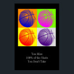 Poster de citas motivacionales de arte pop de cuat<br><div class="desc">Me Encanta Este Juego. Popular Deportes - Imagen de la pelota de baloncesto.</div>