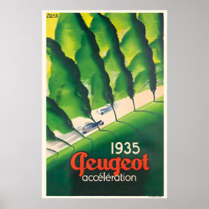 Póster de Coche Antiguo Peugeot Automóvil 1935