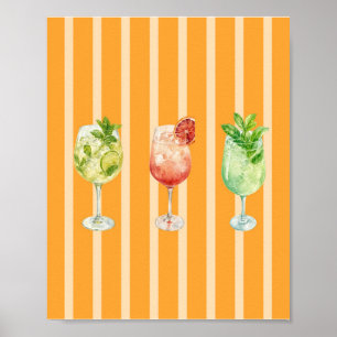 Póster de cóctel de verano italiano en bar