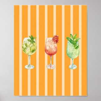 Póster de cóctel de verano italiano en bar