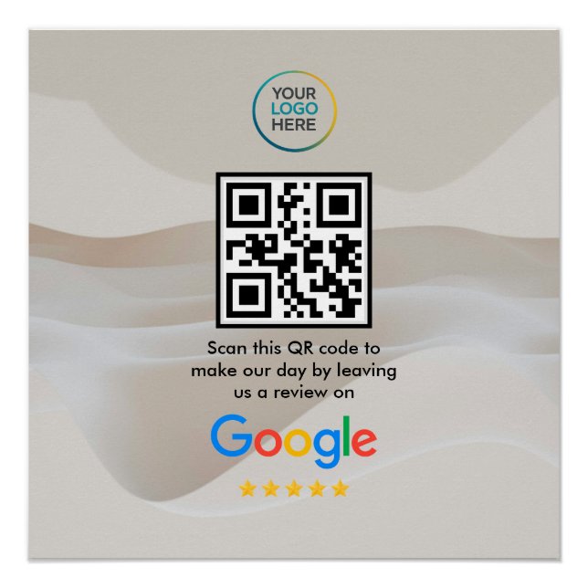 Póster de código QR de reseña de Google | Señal de (Anverso)