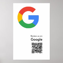 Póster de código QR de reseñas de Google moderno y