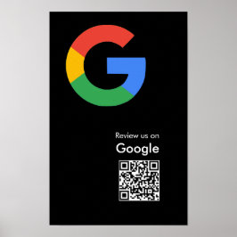 Póster de código QR de reseñas de Google moderno y