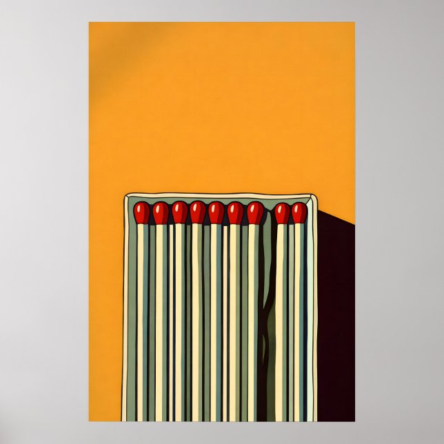 Póster de coincidencias abstractas, amarillo mosta (Frente)
