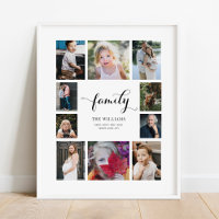 Póster de Colage de Fotos con Apellido Personaliza