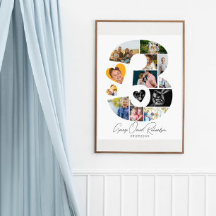 Póster de colaje de fotos del tercer cumpleaños
