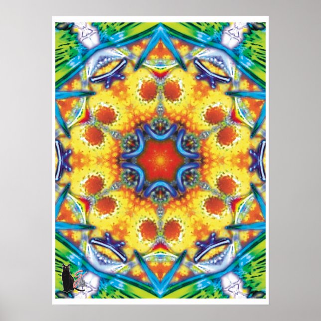 Póster de Collage Cinético Kaleidoscópico de Banna (Frente)