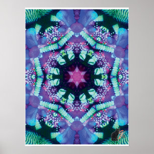 Póster de Collage Cinético Kaleidoscopio Bleus