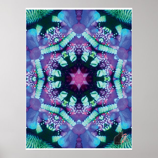 Póster de Collage Cinético Kaleidoscopio Bleus (Frente)