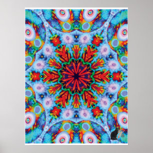 Póster de Collage Cinético Verdegris Kaleidoscopio