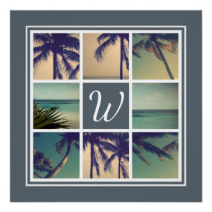 Poster de collage con monograma personalizado