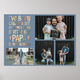 Póster de Collage de 4 Fotos del Día del Padre