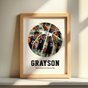 Póster de Collage de Fotos de Baloncesto Personali