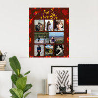 Póster de Collage de Fotos de Familia de Hojas de 