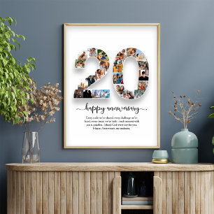 Póster de collage de fotos del 20 aniversario