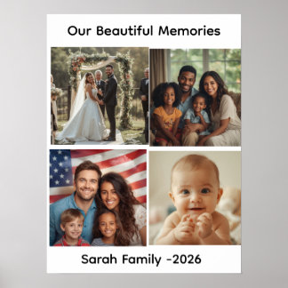 Póster de Collage de Fotos Familiares Personalizad
