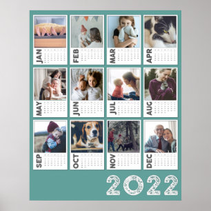 Póster de Collage de Fotos Moderno del Calendario 