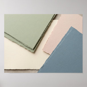 Póster de Collage Geométrico de Capas de Papel Sil