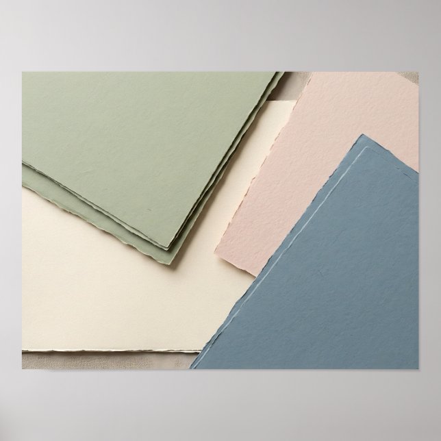 Póster de Collage Geométrico de Capas de Papel Sil (Frente)
