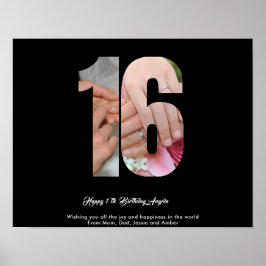 Póster de Colograma de Foto Personalizado Número 1