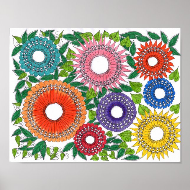 poster de color de arte warli (Frente)