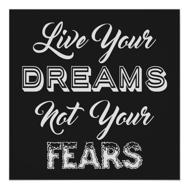 Poster de color personalizado Live Your Dreams (Anverso)