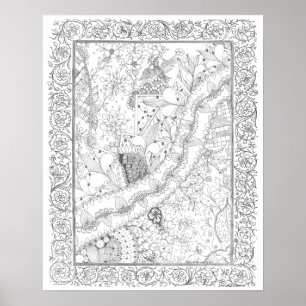 Poster de Colores Adultos "Paz, amor y arte de la 