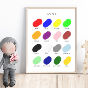 Póster de Colores – Arte para Pared de Preescolar