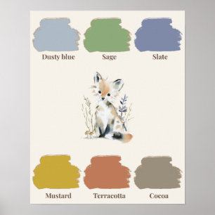 Póster de Colores del Bosque para Guardería