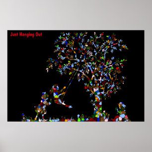 Póster de columpio de árbol