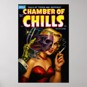 Póster de Cómic de Terror Vintage Chamber of Chill