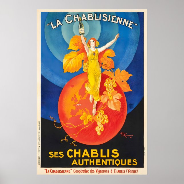 Póster de comida y bebida de Chablis de Leonetto (Frente)
